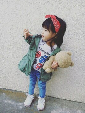 「babygap」｜「アイテム（ミリタリージャケット）」を使った、mikkoさん（キッズ・80cm）の春コーディネート
