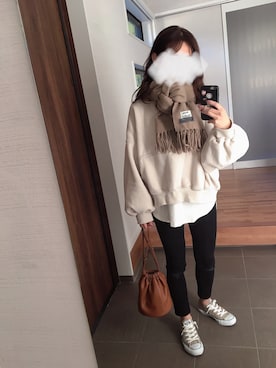 「アイテム（スウェット）」を使った、mikkoさん（レディース・152cm・30代）の冬コーディネート