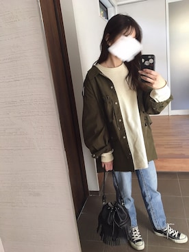 「ハイウエストストレートジーンズ」｜mikkoさん（レディース・152cm）の春コーディネート