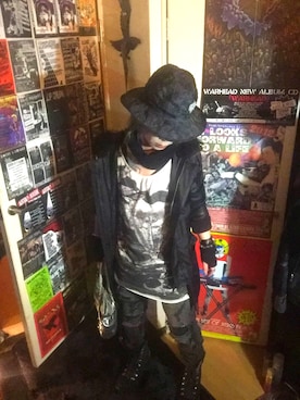 「SMACK ENGINEER（スマックエンジニア）のアイテム（ナイロンジャケット）」を使った、🔪騎士＊女夜 a.k.a 翼🔪さん（メンズ・165cm）の冬コーディネート
