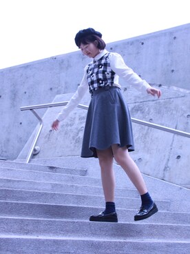 「PULL&BEAR（プルアンドベア）のアイテム（Dress shoes、ブラック系）」を使った、everYukiiiii さん（レディース・168cm）の春コーディネート