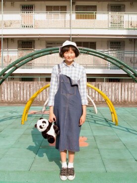 「CONVERSE ALL STAR（コンバースオールスター）のアイテム（Sneakers、ブラック系）」を使った、everYukiiiii さん（レディース・168cm）の春コーディネート