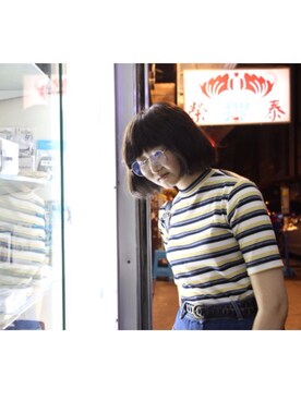 「KATHARINE ROSS（キャサリンロス）の 【KATHARINE ROSS】 WEB限定商品 細メッシュベルト（Belt、ブラック系）」を使った、everYukiiiii さん（レディース・168cm）の春コーディネート
