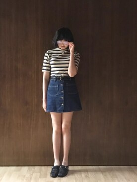 「KATHARINE ROSS（キャサリンロス）の 【KATHARINE ROSS】 WEB限定商品 細メッシュベルト（Belt、ブラック系）」を使った、everYukiiiii さん（レディース・168cm）の春コーディネート