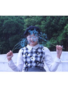 「WC（ダブル シー）のアイテム（ハンチング/ベレー帽）」を使った、everYukiiiii さん（レディース・168cm）の春コーディネート