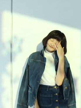 「no brand（ノーブランド）のアイテム（T Shirts、ホワイト系）」を使った、everYukiiiii さん（レディース・168cm）の夏コーディネート
