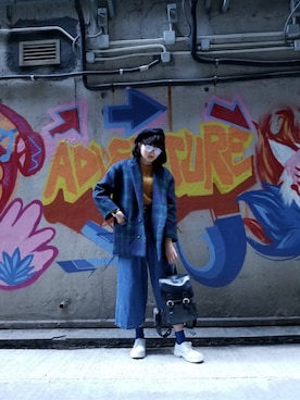 「WC（ダブル シー）のアイテム（ハンチング/ベレー帽）」を使った、everYukiiiii さん（レディース・168cm）の冬コーディネート