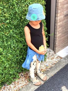 「Mini Rodini（ミニロディーニ）のアイテム（レッグウェア）」を使った、nagiさん（キッズ・139cm）の夏コーディネート
