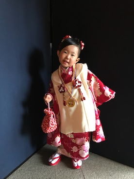 「no brand（ノーブランド）のアイテム（浴衣）」を使った、ripoさん（キッズ・90cm）の秋コーディネート