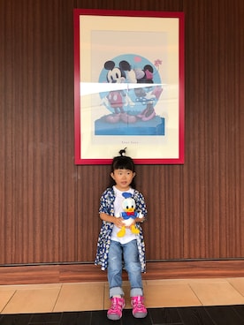 「ZARA KIDSのアイテム（シャツワンピース）」を使った、ripoさん（キッズ・100cm）の夏コーディネート