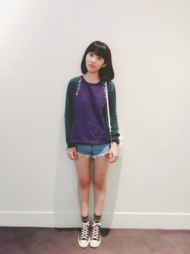 「LOVFEE（ラッフィ）のアイテム（ジャケット/アウター）」を使った、emmaさん（レディース・160cm）の春コーディネート