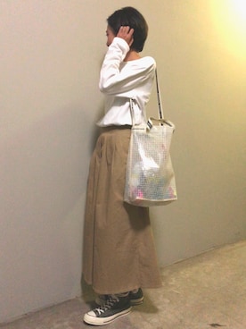 「アイテム（スカート）」を使った、awaziさん（メンズ・172cm）の夏コーディネート