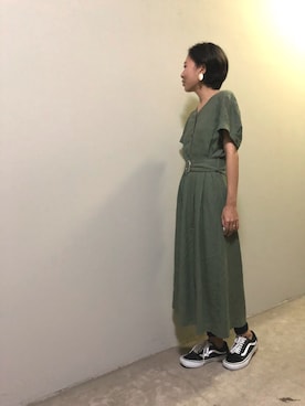 「Simplicite（サンプリシテ）のアイテム（ワンピース/ドレス）」を使った、awaziさん（メンズ・172cm）の秋コーディネート
