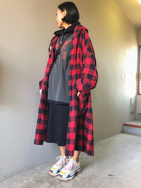 「JEANASIS（ジーナシス）のアイテム（スウェット）」を使った、awaziさん（メンズ・172cm）の冬コーディネート