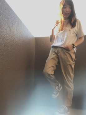 「ポケットＴシャツ」｜「アイテム（トップス）」を使った、aiiiiiiさん（レディース・155cm）の夏コーディネート