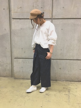 「アイテム（ピアス（両耳用））」を使った、芽ねぎさん（レディース・169cm・30代）の春コーディネート