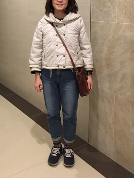 「Gozo（ゴソ）のアイテム（ジャケット/アウター）」を使った、Sophiaさん（レディース・149cm）の冬コーディネート