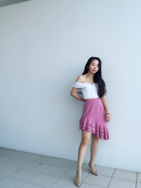 「C/MEO COLLECTIVE（カメオコレクティブ）のアイテム」を使った、盛夏さん（レディース・160cm）の春コーディネート