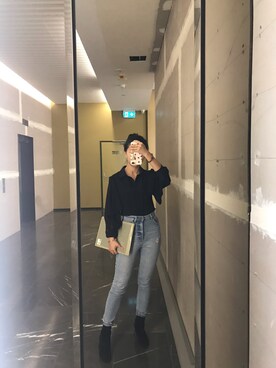 「STUART WEITZMAN（スチュアートワイツマン）のアイテム（ブーティ）」を使った、盛夏さん（レディース・160cm）の春コーディネート