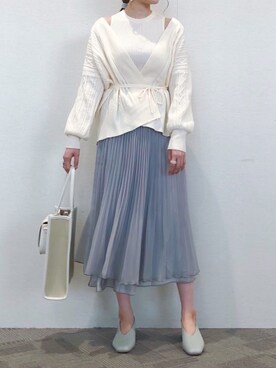 「オーガンジー」｜「アイテム（その他）」を使った、ひ　な　たさん（レディース・160cm）の春コーディネート