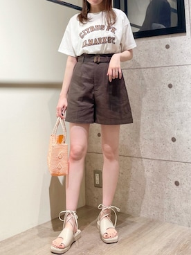 「カレッジT」｜ひ　な　たさん（レディース・160cm）の夏コーディネート