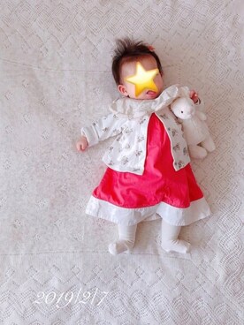 「アイテム（付け襟）」を使った、⭐︎うみちゃん⭐︎さん（キッズ・60cm）の冬コーディネート