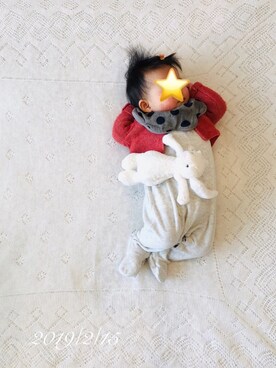 「アイテム（付け襟）」を使った、⭐︎うみちゃん⭐︎さん（キッズ・60cm）の冬コーディネート