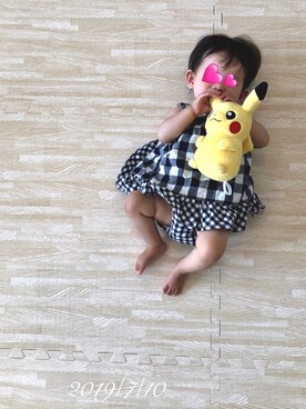 「赤ちゃん」｜「アイテム（チュニック）」を使った、⭐︎うみちゃん⭐︎さん（キッズ・61cm）の夏コーディネート