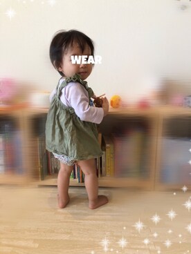 「ZARA KIDSのアイテム（チュニック）」を使った、⭐︎うみちゃん⭐︎さん（キッズ・70cm）の秋コーディネート
