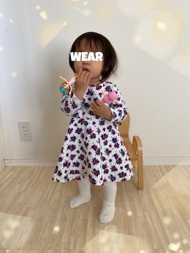 「PETIT BATEAU（プチバトー）のアイテム（ワンピース）」を使った、⭐︎うみちゃん⭐︎さん（キッズ・70cm）の冬コーディネート