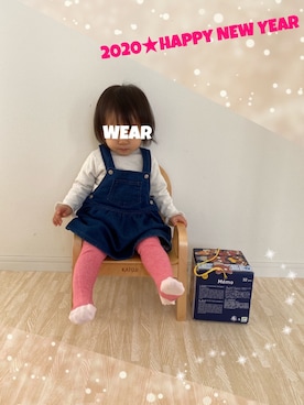 「PETIT BATEAU（プチバトー）のアイテム（ワンピース）」を使った、⭐︎うみちゃん⭐︎さん（キッズ・70cm）の冬コーディネート