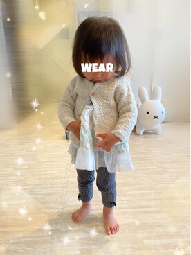 「アイテム（チュニック）」を使った、⭐︎うみちゃん⭐︎さん（キッズ・80cm）の春コーディネート