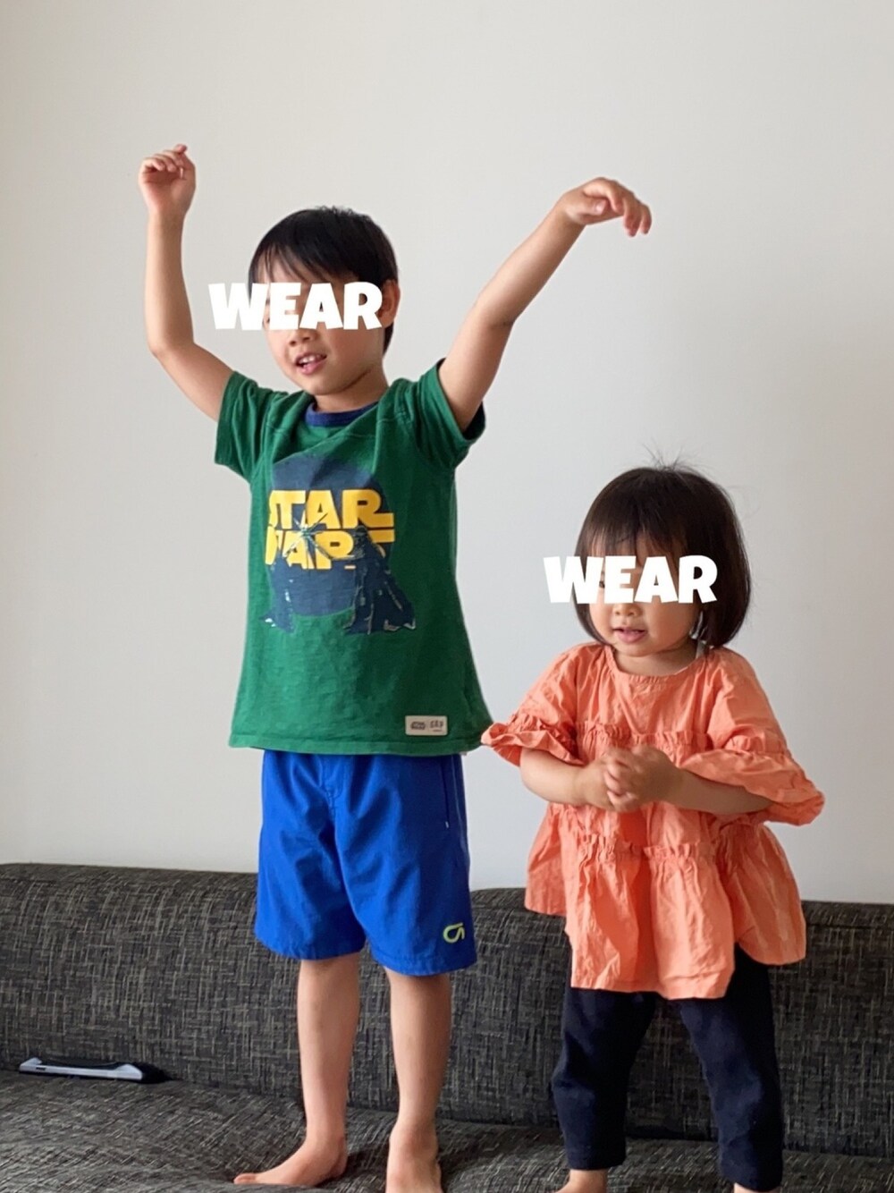 「キッズファッション、カジュアル、おしゃれさんと繋がりたい、おんなのこ、1歳、4歳」｜「BRANSHESのアイテム（チュニック、オレンジ系）」を使った、⭐︎うみちゃん⭐︎さん（キッズ・80cm）の春コーディネートの1枚目の写真