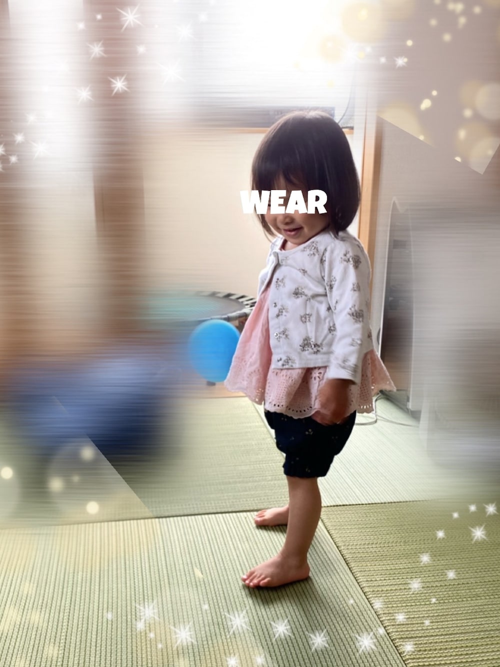 「キッズファッション、おんなのこ、プチバトー、1歳、ハンドメイド」｜「PETIT BATEAUのプチバトー  ダブルジャージ3点セット（カーディガン/ボレロ、ホワイト系）」を使った、⭐︎うみちゃん⭐︎さん（キッズ・80cm）の夏コーディネートの1枚目の写真