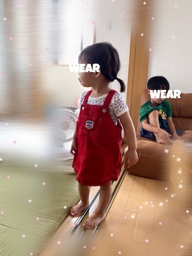 「MIKI HOUSE（ミキハウス）のアイテム（ワンピース/ドレス）」を使った、⭐︎うみちゃん⭐︎さん（キッズ・80cm）の夏コーディネート