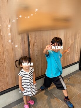 「PETIT BATEAU（プチバトー）のアイテム（ワンピース/ドレス）」を使った、⭐︎うみちゃん⭐︎さん（キッズ・80cm）の秋コーディネート