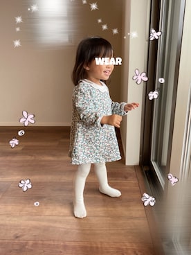 「PETIT BATEAU（プチバトー）のアイテム（ワンピース/ドレス）」を使った、⭐︎うみちゃん⭐︎さん（キッズ・90cm）の秋コーディネート