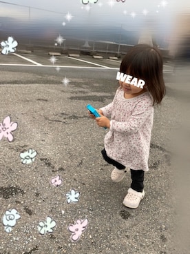 「PETIT BATEAU（プチバトー）のアイテム（ワンピース/ドレス）」を使った、⭐︎うみちゃん⭐︎さん（キッズ・90cm）の秋コーディネート