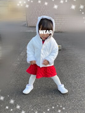 「PETIT BATEAU（プチバトー）のアイテム（ジャケット/アウター）」を使った、⭐︎うみちゃん⭐︎さん（キッズ・90cm）の秋コーディネート