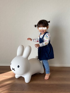 「PETIT BATEAU（プチバトー）のアイテム（ワンピース/ドレス）」を使った、⭐︎うみちゃん⭐︎さん（キッズ・90cm）の秋コーディネート