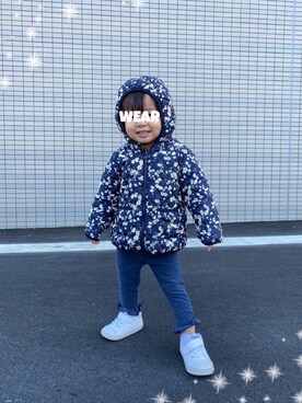 「PETIT BATEAU（プチバトー）のアイテム（ジャケット/アウター）」を使った、⭐︎うみちゃん⭐︎さん（キッズ・90cm）の秋コーディネート