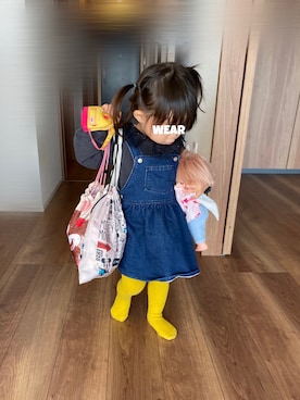 「PETIT BATEAU（プチバトー）のアイテム（ワンピース/ドレス）」を使った、⭐︎うみちゃん⭐︎さん（キッズ・90cm）の秋コーディネート
