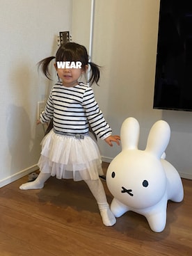 「PETIT BATEAU（プチバトー）のアイテム（ワンピース/ドレス）」を使った、⭐︎うみちゃん⭐︎さん（キッズ・90cm）の冬コーディネート