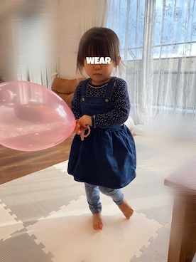 「PETIT BATEAU（プチバトー）のアイテム（ワンピース/ドレス）」を使った、⭐︎うみちゃん⭐︎さん（キッズ・90cm）の冬コーディネート