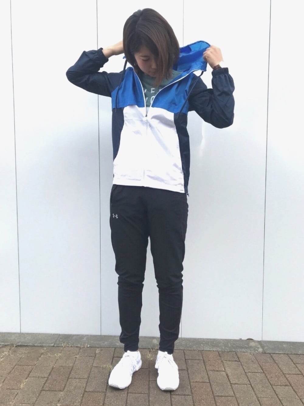 「underarmour、under armour、アンダーアーマー、workout、fitness、running」｜「UNDER ARMOURのアイテム（その他パンツ、ブラック系）」を使った、ねもさん（レディース・170cm）の冬コーディネートの1枚目の写真