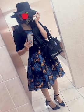 「LA BELLE ETUDE（ラベルエチュード）のアイテム（ノーカラージャケット）」を使った、Ms. Okame🌹💚💛さん（レディース・158cm）の秋コーディネート