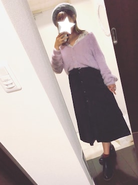 「プチプラミックス」｜「アイテム（ハンチング/ベレー帽）」を使った、すずさん（レディース・156cm）の秋コーディネート