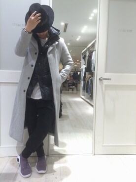 「TORNADO MART（トルネードマート）のアイテム（その他アウター）」を使った、uedaさん（メンズ・177cm）の冬コーディネート