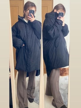 「RETRO GIRL（レトロガール）のセミフレアパンツ（その他パンツ）」を使った、soiさん（レディース・154cm）の冬コーディネート
