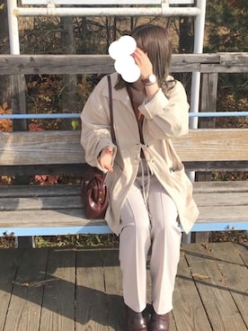 「RETRO GIRL（レトロガール）のセミフレアパンツ（その他パンツ）」を使った、soiさん（レディース・154cm）の秋コーディネート